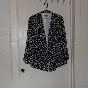 Jessica London Black/White Scuba Blazer Sz 26W